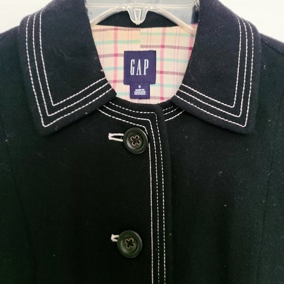 Gap Black Wool Button Front Blazer - Picture 2 of 4